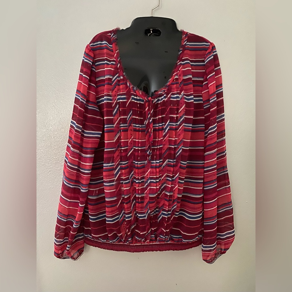 CACHE Long Sleeve Striped Blouse, Top, Shirt Sz XL